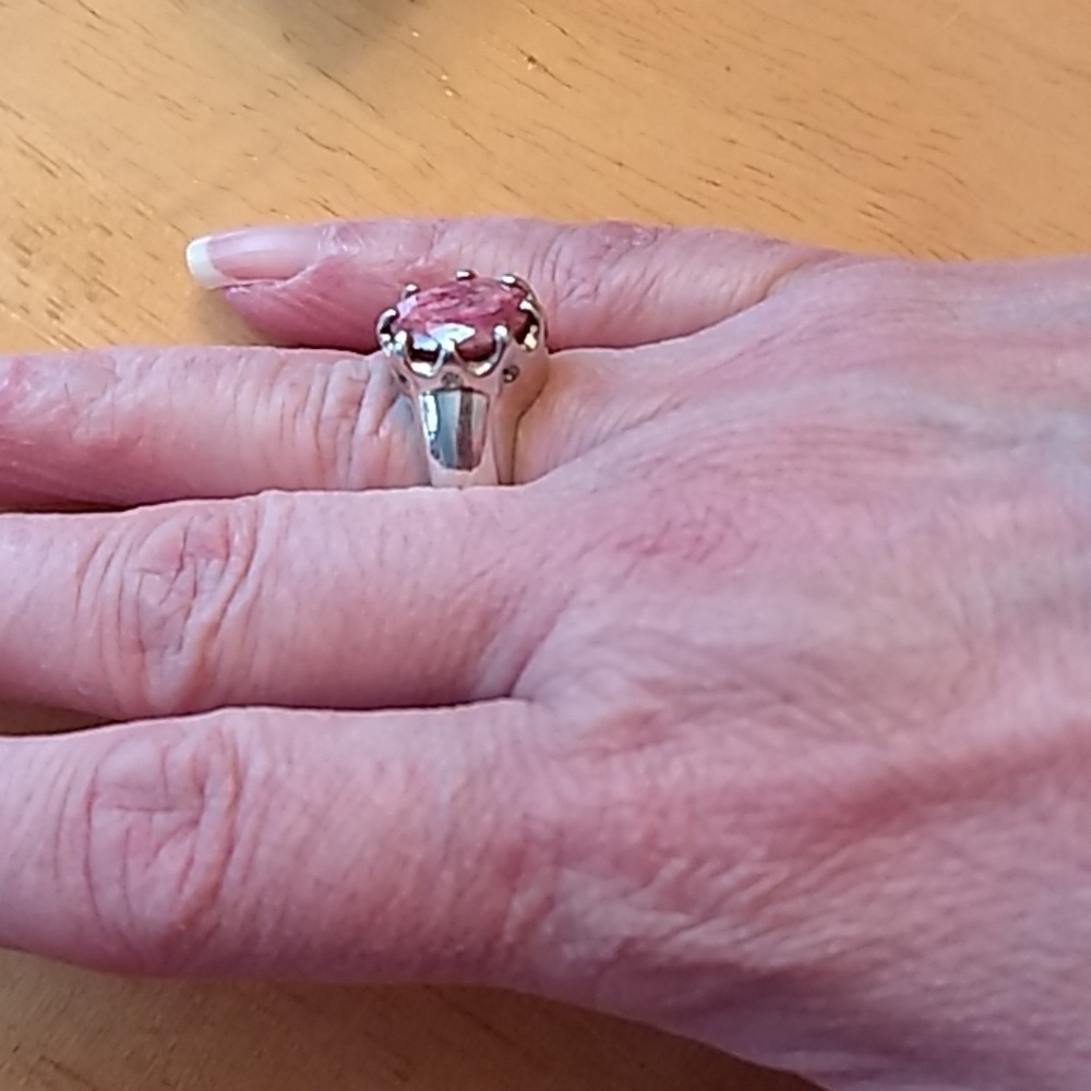 Ruby Sterling Silver Statement Ring Size 7.5 - Picture 6 of 8